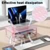 Picture of gianotter 2-Tier Metal Monitor Stand Riser, Desk Accessories & Workspace Desk Organizers, Office Desk Storage Organizer for Office Supplies (Pink)