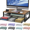 Picture of gianotter Computer Monitor Stand Riser, Desk Organizers and Accessories with Drawer, Office Desk Accessories & Workspace Desktop Organizers Storage for Classroom Office Supplies Decor (Wood)