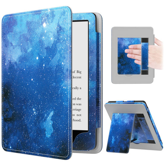 Picture of MoKo Case for 7"/6.8" Kindle Paperwhite(12th/11th Gen-2024/2021) and Kindle Paperwhite Signature Edition,Slim PU Shell Cover Case with Auto-Wake/Sleep for Kindle Paperwhite 2024, Blue Starry Sky