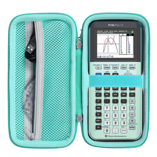 Picture of Khanka Hard Travel Case Replacement for Texas Instruments TI-83 Plus/TI-84 Plus/TI-84 Plus CE Color Graphing Calculator, Case Only (Mint)