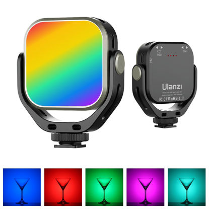 Picture of ULANZI VL66 RGB Adjustable Rechargeable 2500-6500K - Mini Video Portable Light on Camera, 2000mAh CRI95+ Dimmable, Ultra Bright Photo and Video Lighting, LED Fill Lamp for DSLR Camcorder Action Camera