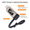 Picture of pzoz USB C to Lightning Adapter with LED Display, 27W Type C PD Fast Charging Adapter for Phone 14/13/12/11/XS/XR/SE/AirPods, Fits MacBook Charger Cable, Support Data Transfer (2 Pack)