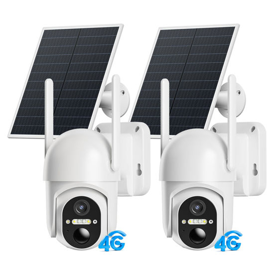Picture of ELYSOO 4G LTE Cellular Security Cameras Outdoor, 2 Pack No WiFi Security Camera Solar Powered with 360° View, 2K Color Night Vision, Includes SIM Card(Support Verizon/AT&T/T-Mobile)