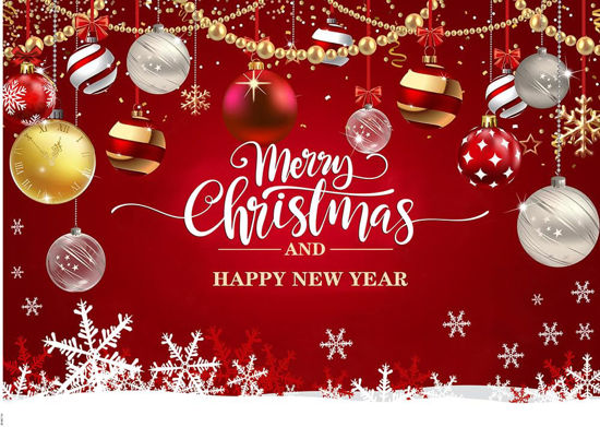 Picture of CYLYH 7X5FT Christmas Backdrop Merry Christmas Party Decoration Christmas Photo Banner Xmas Photography Background Photo Props for Winter New Year Xmas Eve Family Party Banner D882