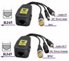 Picture of AAOTOKK BNC to RJ45 Transmitter Transceiver DC Power Passive Audio Video Balun HD-CVI/TVI/AHD/CVBS with DC Jack for 720P-1080P 3MP 4MP 5MP 8MP CCTV Security DVR Surveillance Camera System(19cm/4Pairs)