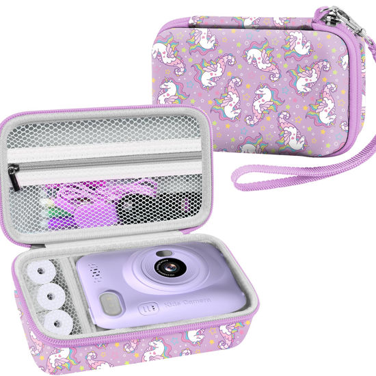 Picture of Leayjeen Kids Camera Case Compatible with Gofunly/Aasonida/HiMont/LETSHAHA Kids Instant Print Camera, Best Christmas Gifts and Birthday Gifts for Boys and Girls-Purple Unicorn(Case Only