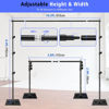 Picture of SLOW DOLPHIN Pipe and Drape Photography Backdrop Stand Kit Adjustable Photo Background Stand 10.3ft x 6.4ft with Metal Base for Parties Weddings Birthday Party Events Photo Booth