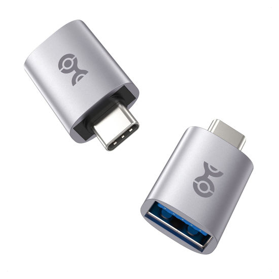 Picture of Cable Matters 2-Pack, 10Gbps USB C to USB Adapter Male to Female for High-Speed Data Transferring & Fast Charging, Reversible USB-C, USB to USB C Adapter for iPhone 16/15, iPad Pro, Galaxy S23
