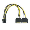 Picture of YiKaiEn Dual SATA to 8 Pin (6+2 Pin) Video Card GPU Power Supply Cable 8.6inch 22cm (1 Pack)