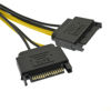 Picture of YiKaiEn Dual SATA to 8 Pin (6+2 Pin) Video Card GPU Power Supply Cable 8.6inch 22cm (1 Pack)