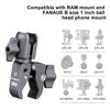 Picture of FANAUE Single Socket Arm with Handlebar Base Mount Strong Rod Clamp Compatible with RAM Mounts 1 Inch Ball Head and Bike Motorcycle Phone Holder, Can be Installed on 0.55-1.77" Diameter Rail Round Rod