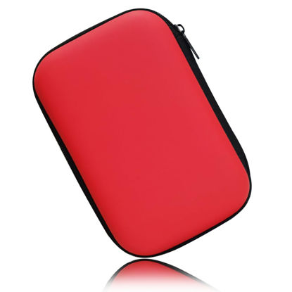 Picture of Hard Drive Carrying Case Storage Organizer Bag Multi-Purpose Universal Carry Pouch Compatible with Western Digital WD Elements Seagate, 2.5’’ EVA Shockproof Travel Case (Red)