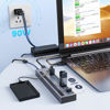 Picture of 90W Powered USB Hub - ACASIS 16 Ports USB 3.0 Data Port, Aluminum Housing, Individual On/Off Switches, 12V/7.5A Power Adapter, USB Charging Hub/USB Splitter for Laptop, PC, Computer, Printer