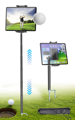 Picture of Kolasels Golf Monopod Stick - Tablet Holder, Tablet Tripod for Golf Courses, Rugby Fields, Baseball Fields, Football Field for Recording and Assisting Games Training, for 4-13" Tablet and Phone