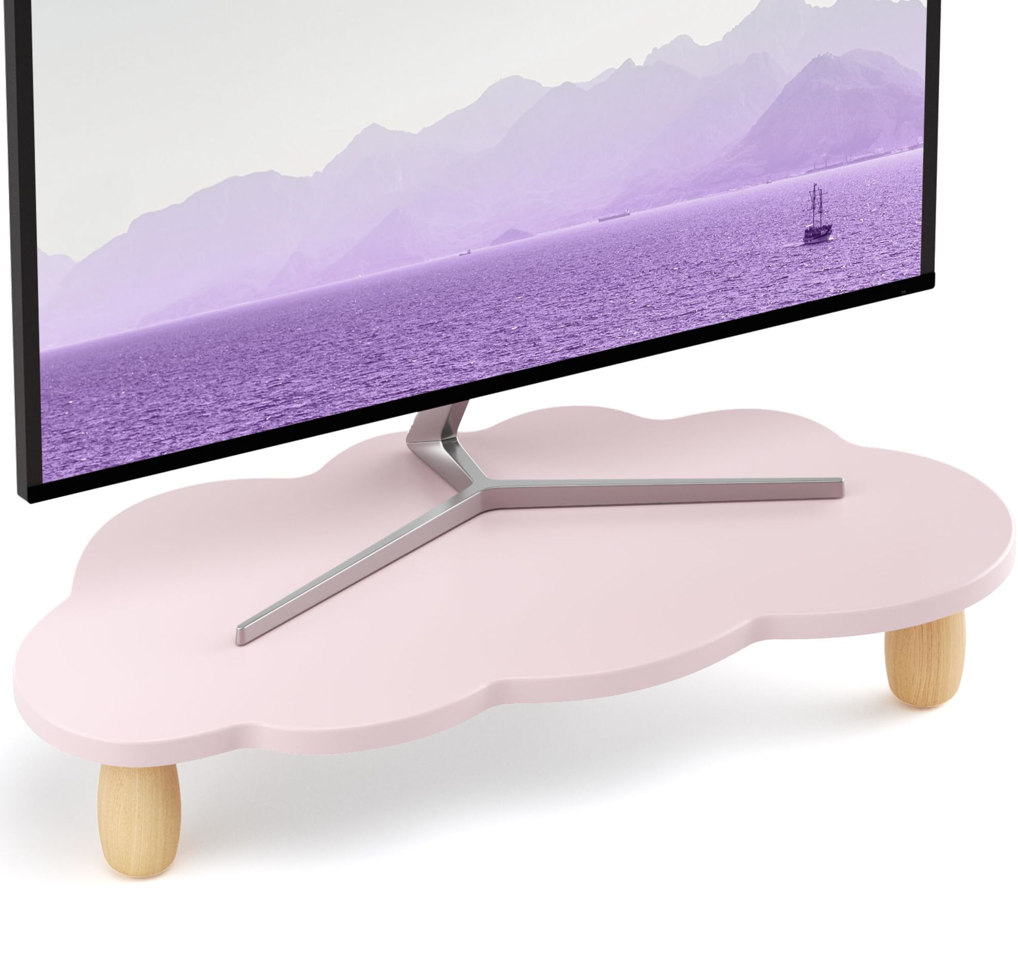 GetUSCart- AFOOYO Monitor Stand Riser,Cloud-Shaped Sturdy Wood Computer ...