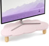 Picture of AFOOYO Monitor Stand Riser,Cloud-Shaped Sturdy Wood Computer Monitor Riser Wirh Drawer, Monitor Stand Riser, Multi-Purpose Desktop Organizer Riser for Computer,Laptop,Printer,TV,Purple