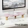 Picture of AFOOYO Monitor Stand Riser,Cloud-Shaped Sturdy Wood Computer Monitor Riser Wirh Drawer, Monitor Stand Riser, Multi-Purpose Desktop Organizer Riser for Computer,Laptop,Printer,TV,Purple