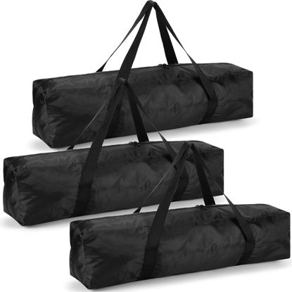 Picture of Bulyoou 3 Pcs Tripod Carrying Case Bag Water Resistant Durable Lightweight Multifunctional Tripod Carrying Case with Heavy Duty Suit for Tent, Fishing Pole, Lights, Speakers, Cameras(Black,32 Inch)