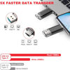 Picture of Vansuny 2 Pack 128GB USB C Flash Drive 2 in 1 OTG USB 3.0 + USB C Memory Stick with Keychain Dual Type C USB Thumb Drive Photo Stick Jump Drive (Black and Silver)