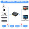 Picture of CAMWAY RCA to HDMI Converter - 1080P AV to HDMI Video Converter 16:9/4:3 Conversion Mini Composite CVBS Audio Video Adapter Supports PAL,NTSC for Wii,PS1,PS2,N64,X-Box,VHS, VCR, Blue-Ray DVD Players