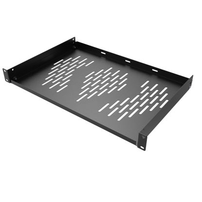 Picture of Beiyier 1U Server Rack Shelf, Suitable for 19" Network Equipment Racks and Cabinets, Ventilated Cantilever Tray, Depth of 12 inches, Well-Ventilated (1PCS, Black)