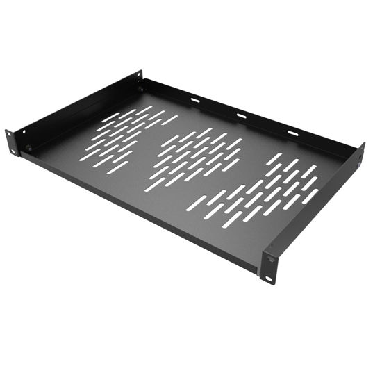 Picture of Beiyier 1U Server Rack Shelf, Suitable for 19" Network Equipment Racks and Cabinets, Ventilated Cantilever Tray, Depth of 12 inches, Well-Ventilated (1PCS, Black)