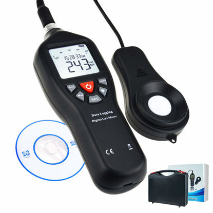 Picture of Digital Light Lux Meter with Data Logging FunctionMeasurement Range 0 to 200,000 Lux Auto Ranging Instrument Detachable sensors Used in The Home, Light Pollution Outdoors (Lux Meter w/Data Logging)