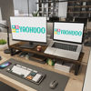 Picture of YAOHUOO Dual Monitor Stand Riser, 39Inch Large Monitor Stands for 2 Monitors, Computer Monitor Stand, Wooden Desktop Oraganizer Shelf for Office Desk Computer,Laptop,TV