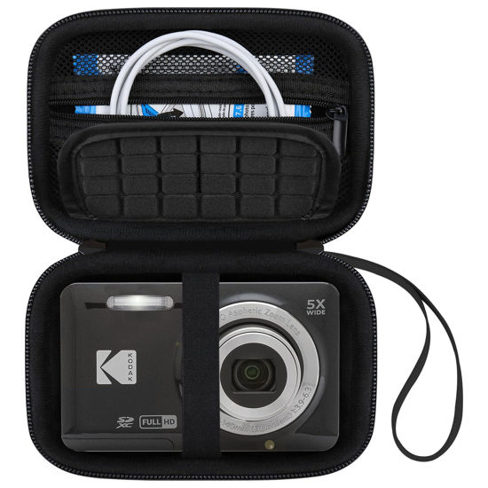 Picture of Canboc Carrying Case for KODAK PIXPRO FZ55/ FZ45/ FZ43/ FZ53 16MP Digital Camera, Video Vlogging Camera Bag, Zipper Mesh Pocket fit Cable, Black (Case Only)