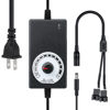 Picture of Delinx 12V Fan Power Supply,PC Fan Speed Controller,100-240vAC to 3-12vDC 24W Adjustable Fan Power Adapter,with Fan Splitter Cable,DC Female to 2 x 3/4 Pin, Multi-Functional