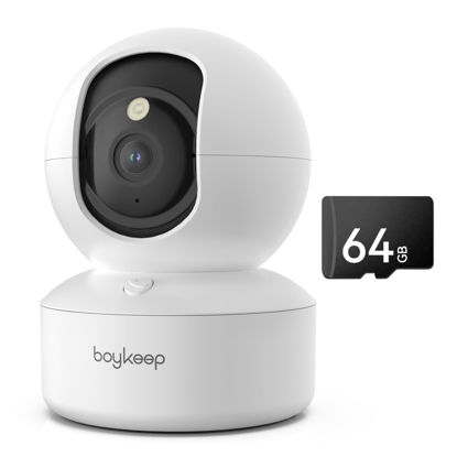 Picture of BoyKeep 2K Pet Camera Indoor Security Camera 5G/2.4GHz WiFi Cameras for Baby Dog Camera with Phone App, 360° Pan & Tilt, 2-Way Audio, Night Vision, Camera with 64G TF Card, K30