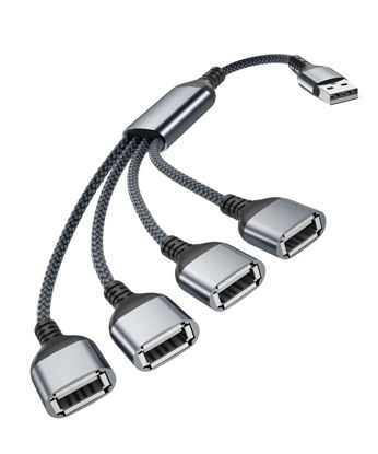 Picture of Basesailor USB Splitter 1 In 4 Out 1FT,USB Y Cable,USB A Male to Four Female Extension Cord Adapter,4 Port Multi Multiport Extender Hub,Double Dual Data Power Charger Split For Car,Xbox,PS4,PS5,Laptop