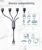 Picture of Basesailor USB Splitter 1 In 4 Out 1FT,USB Y Cable,USB A Male to Four Female Extension Cord Adapter,4 Port Multi Multiport Extender Hub,Double Dual Data Power Charger Split For Car,Xbox,PS4,PS5,Laptop