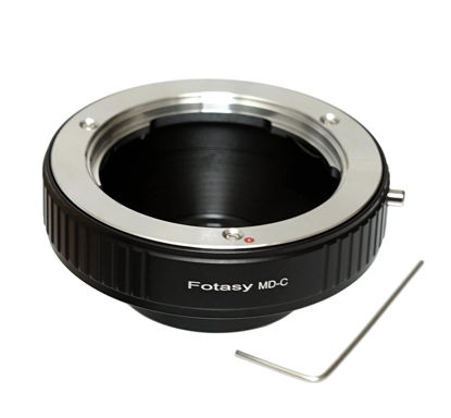 Picture of Fotasy MD Lens to C Mount Adapter, Minolta MD Lens to 16mm Cine Mount Adapter, compatible with Cine Movie Making System/ C Mount CCTV Camera/ C-Mount Microscope Cameras
