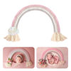 Picture of Newborn Photography Props Macrame Rainbow Decor Handmade Rainbows Newborn Photo Prop Rainbow Baby Photoshoot Props Bedroom Wall Decor Playroom Nursery Photo Props Accessories (Pink)
