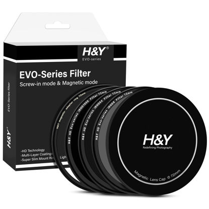 Picture of H&Y 72mm ND Filter IRND8 IRND64 IRND1000 ND Filter Neutral Density Filter Camera Lens ND Filter Screw in and Magnetic Lens Filter 2 in 1 with Magnetic Adapter Ring, EVO Series Landscape ND Kit