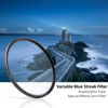 Picture of GREEN.L 67mm Blue Streak Effect Filter, Premium Optical Glass 360° Rotatable Anamorphic Flare Special Effects Lens Filter