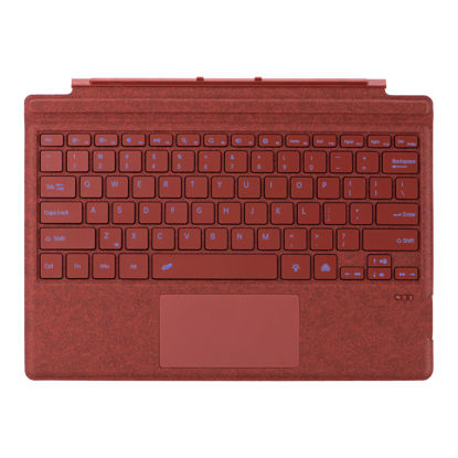 Picture of Zoof Type Cover for Microsoft Surface Pro 7 Plus/Pro 7 / Pro 6 / Pro 5 / Pro 4 / Pro 3, 12.3 inch, Ultra-Slim Wireless Tablet Keyboard with Multi Touchpad Bluetooch (Poppy Red with Backlit)