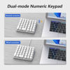 Picture of SurnQiee Left-Handed Mechanical Numeric Keypad, Hot-Swap LED Backlit Number Pad, Dual Mode USB C Keyboard, Expanded into a Left-Handed Keyboard Combined with a Standard Keyboard (White)