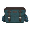 Picture of MOSISO Camera Case Crossbody Shoulder Messenger Bag, DSLR/SLR/Mirrorless Photography Vintage PU Leather Flap Gadget Bag with Rain Cover Compatible with Canon/Nikon/Sony Camera and Lens, Teal Green