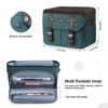 Picture of MOSISO Camera Case Crossbody Shoulder Messenger Bag, DSLR/SLR/Mirrorless Photography Vintage PU Leather Flap Gadget Bag with Rain Cover Compatible with Canon/Nikon/Sony Camera and Lens, Teal Green