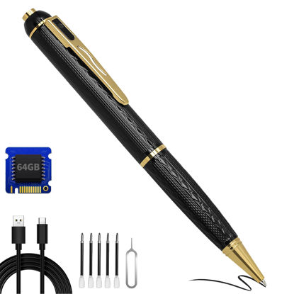 Picture of baoinse 64GB Body Camera, 1080P HD Nanny Camera Pen, Mini Camera Pen, Rechargeable Small Pocket Cam, Portable Pocket Camera, Small Video Recorder, Surveillance Camera for Indoor Outdoor
