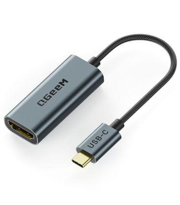 Picture of QGeeM USB C to HDMI Adapter 4K@60Hz,Thunderbolt 3/4 to HDMI Adapter,HDMI to USB C Converter Compatible for MacBook Pro/Air,iPhone16/15 Pro Max Plus,iPad Mini Air,Dell XPS,Galaxy S24Ultra,iMac and More
