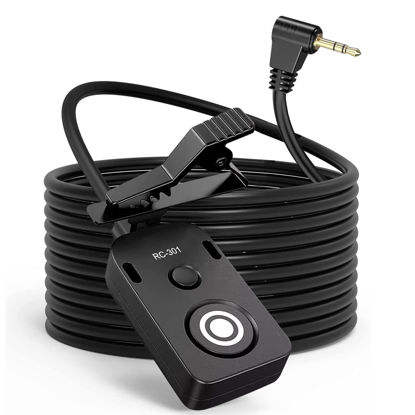 Picture of for Canon/Fuji RC301-E3/2.5mm Remote Camera Small Shutter Release Remote Control 196.8 "Extended Cable Remote Wired Button R6 R8 R10 80D XT2/3/4/5 XH2S GFX100/S GFX50/S/II (RC301-2.5/E3 196.8in/5m)