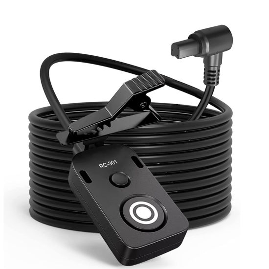 Picture of for Canon R5C Video Cable Release Cable Remote Camera Small Shutter Release Remote Control RC301-N3 196.8 "Extended Cable Remote Wired Button R5 5d 5d3 5d4 1dxii 6d 6d2 7d (RC301-N3 196.8in/5m)