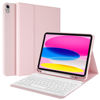 Picture of kenke Keyboard Case for iPad 10th Generation 10.9 Inch 2022, Stand Folio Smart Cover with Magnetically Detachable Wireless Keyboard, Auto Sleep/Wake, Light Pink