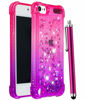 Picture of CAIYUNL iPod Touch 7 /iPod Touch 6 /iPod Touch 5 Case for Girls Women Kids,Glitter Bling Sparkle Shiny Liquid Floating Clear TPU Protective Phone Case for iPod Touch 7th/6th/5th Generation-Pink/Purple