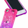 Picture of CAIYUNL iPod Touch 7 /iPod Touch 6 /iPod Touch 5 Case for Girls Women Kids,Glitter Bling Sparkle Shiny Liquid Floating Clear TPU Protective Phone Case for iPod Touch 7th/6th/5th Generation-Pink/Purple