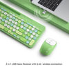 Picture of Wireless Keyboard and Mouse Combo, Retro Wireless Keyboard with Round Keycaps, 2.4GHz Full-Size USB Cute Wireless Keyboard Mouse for Computer, Desktop, Laptop and Computer (Green-Colorful)