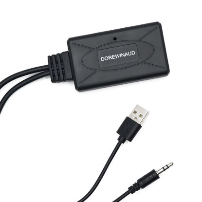 Picture of DOREWINAUD Bluetooth AUX Adapter - USB Bluetooth 5.0 Receiver, 3.5mm Wireless Audio Adapter for Car, PC, Headphones, Speakers, Portable Wireless Streaming with USB Power Supply.